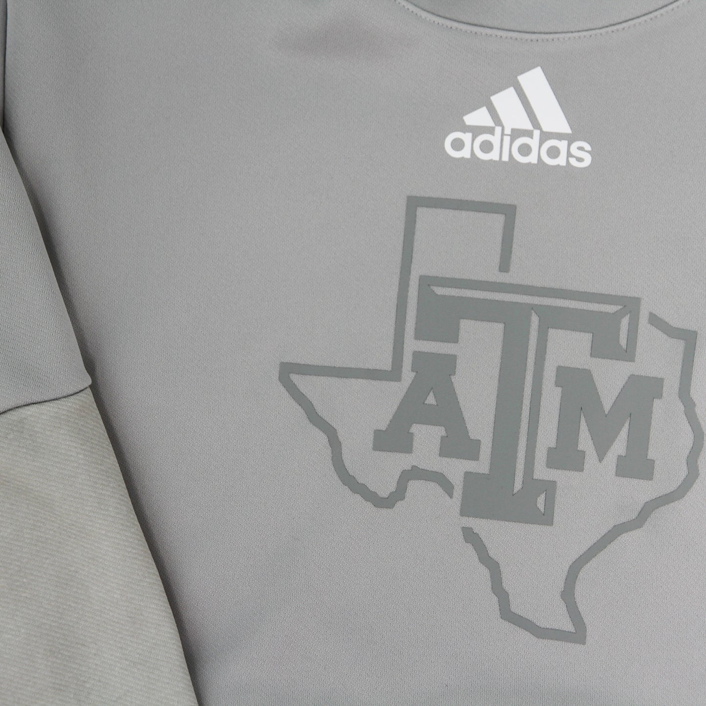 Aggie Football Exclusive Grey/Creme Adidas Long Sleeve Sweatshirt