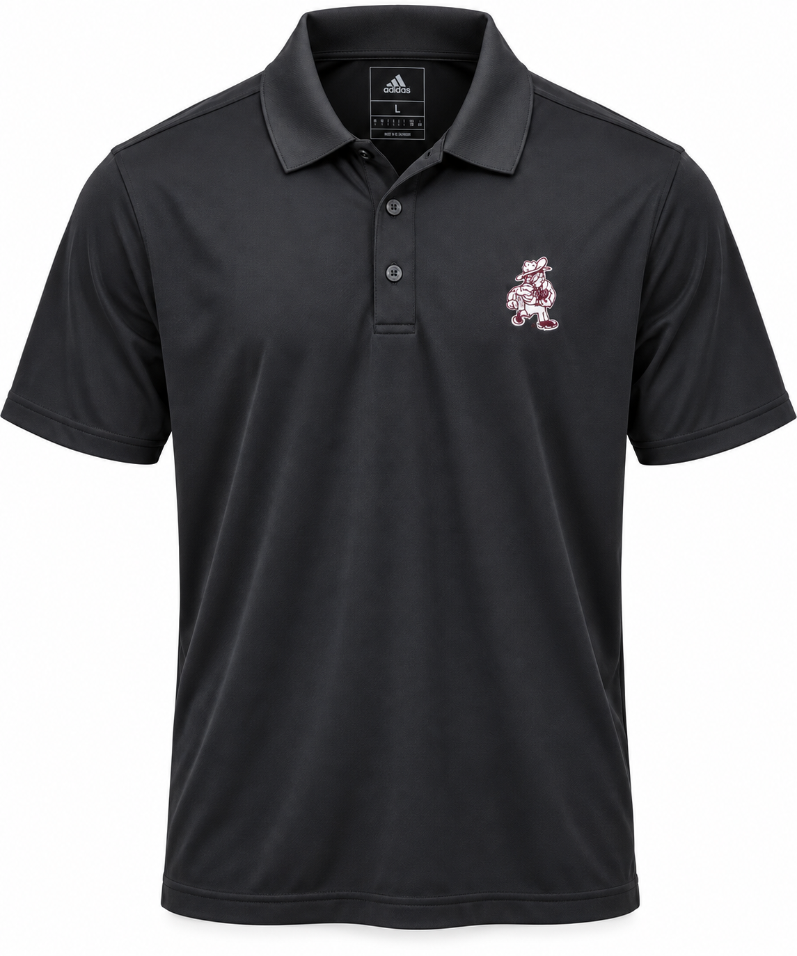 Aggie Football Issued Black Adidas Ol'Sarge Polo (New Arrival)