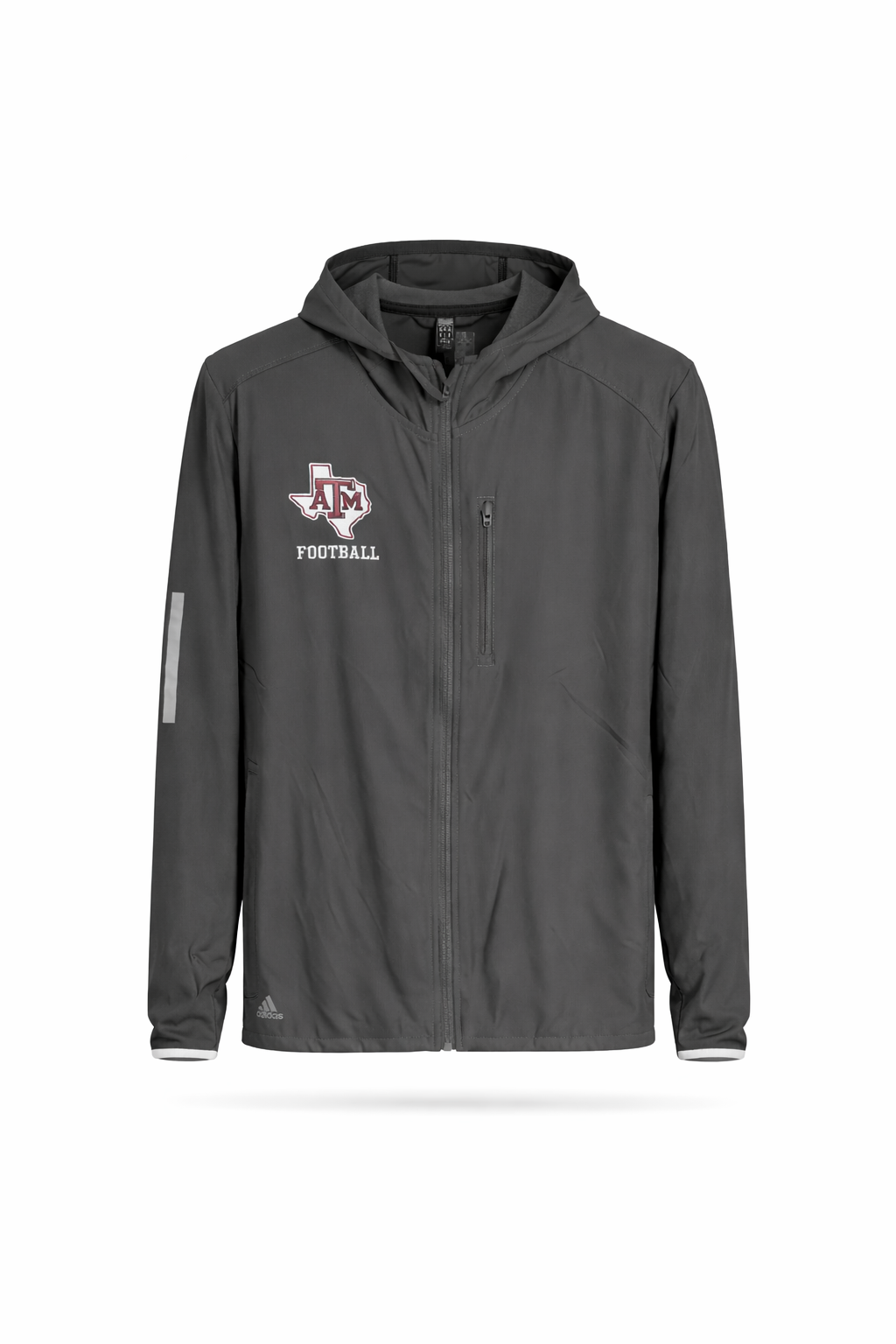 Aggie Football Coaches Exclusive Grey Adidas Zip Up Windbreaker (New Arrival)