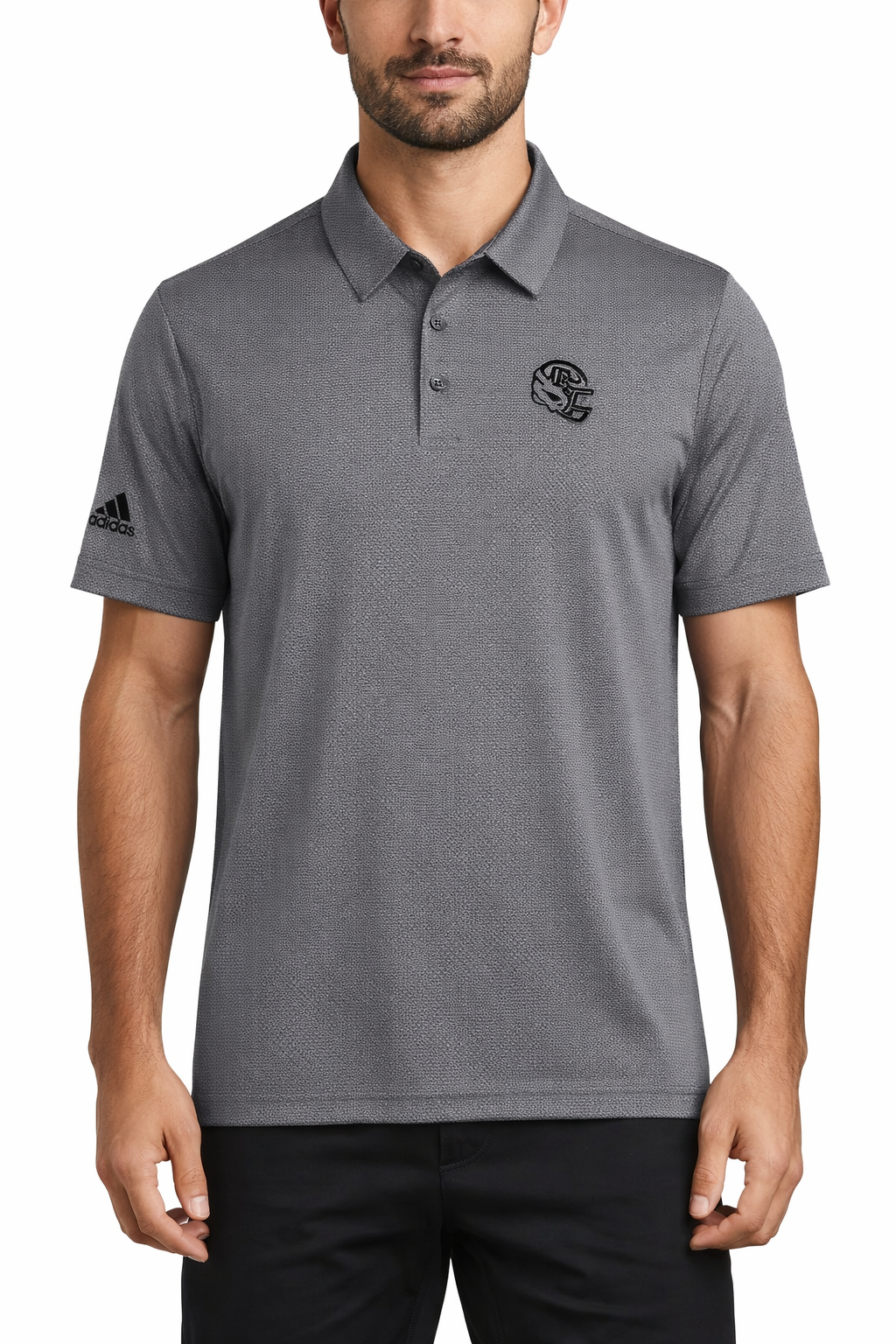 Aggie Football Coaches Exclusive Speckled Grey Adidas Polo