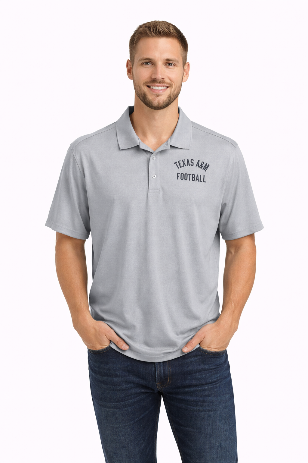 Aggie Football Coaches Exclusive Grey Adidas Polo (New Arrival)