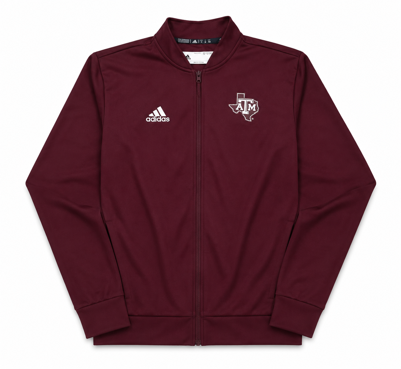Aggie Football Exclusive Team Travel Jacket Maroon Adidas Long Sleeve Zip Up