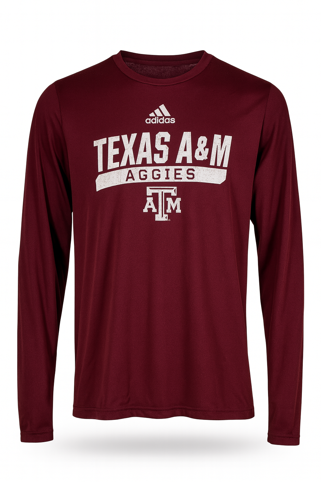 Aggie Football Issued Maroon Adidas Long Sleeve T-Shirt