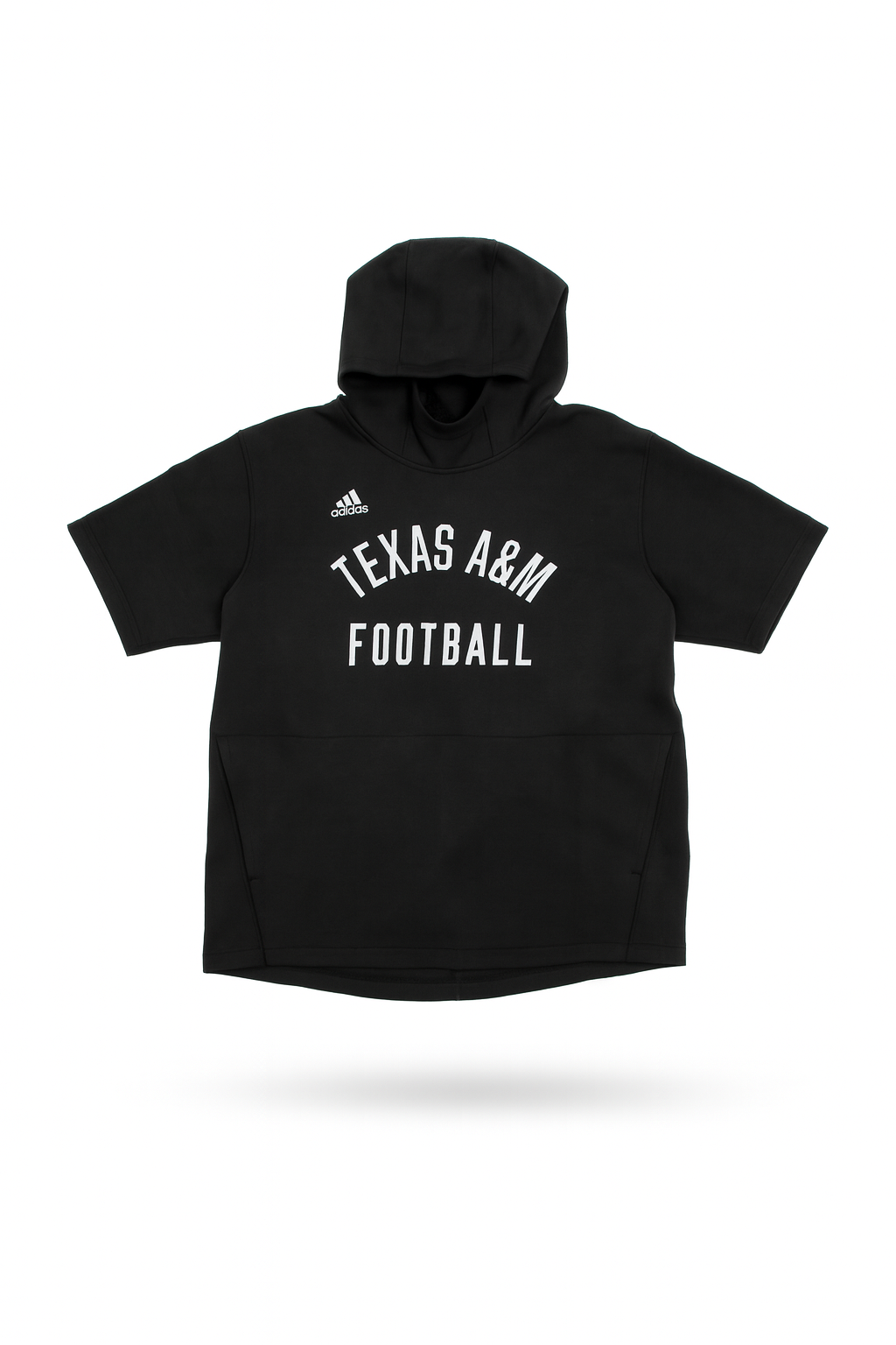 Aggie Football Exclusive Black Adidas Short Sleeve Hoodie (New Arrival)
