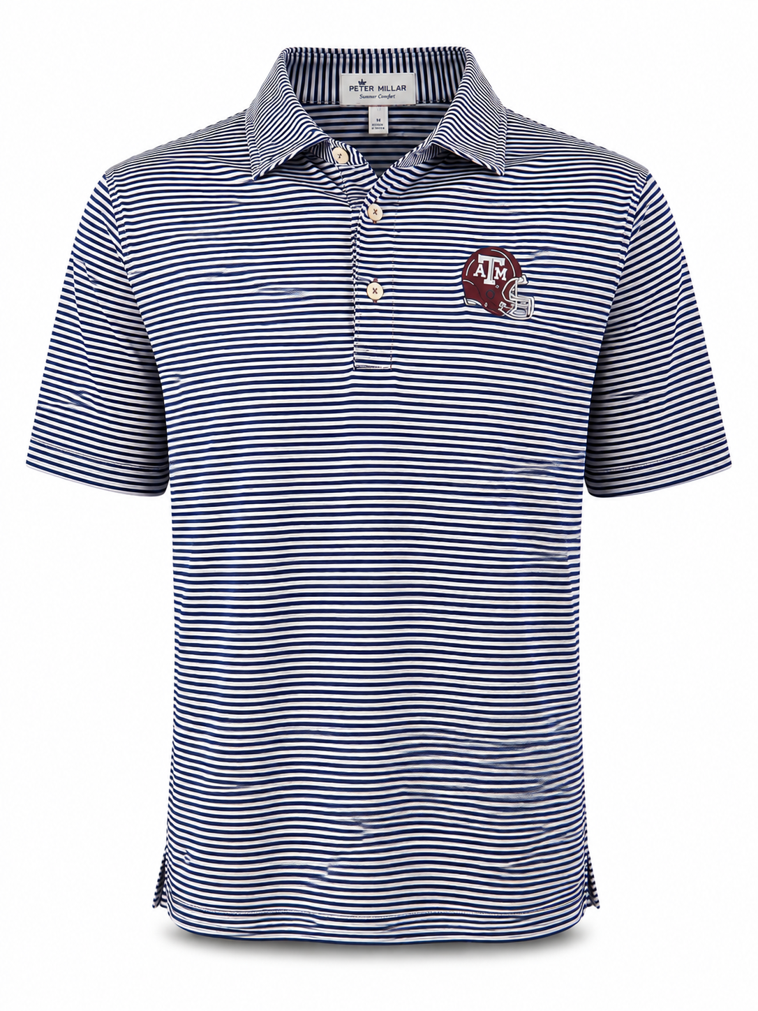 Aggie Coaches Exclusive Peter Millar Polo Blue Stripped (New Arrival) (Rare)