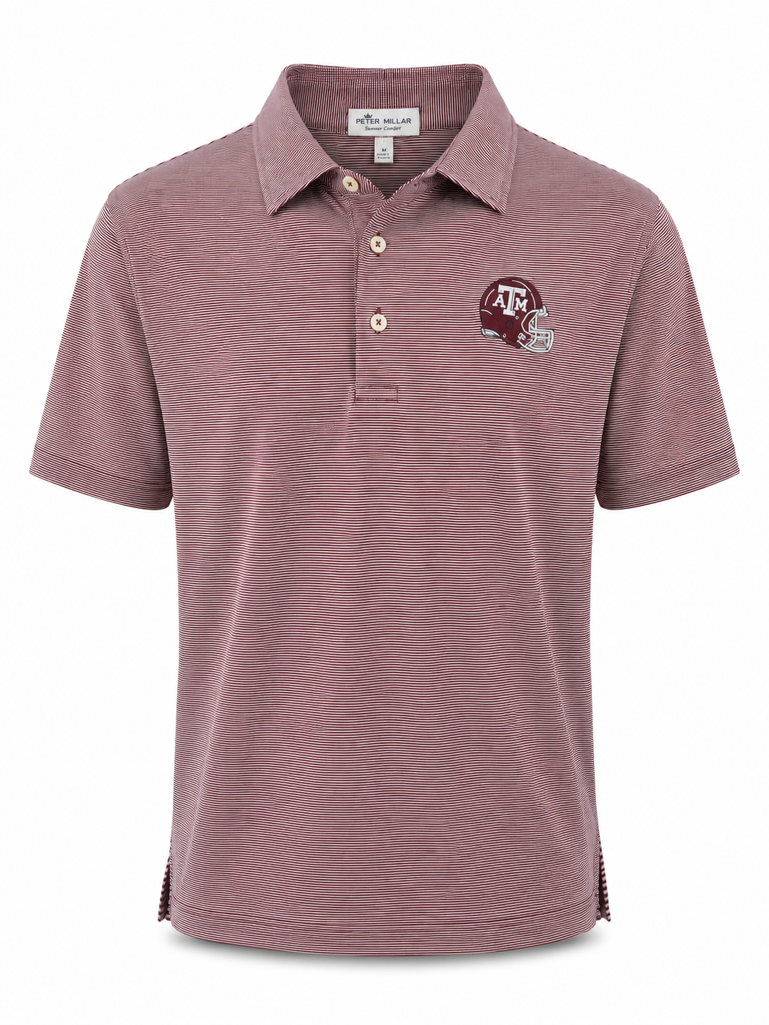 Aggie Football Coaches Exclusive Peter Millar Maroon Stripped Polo (New Arrival) (Rare)