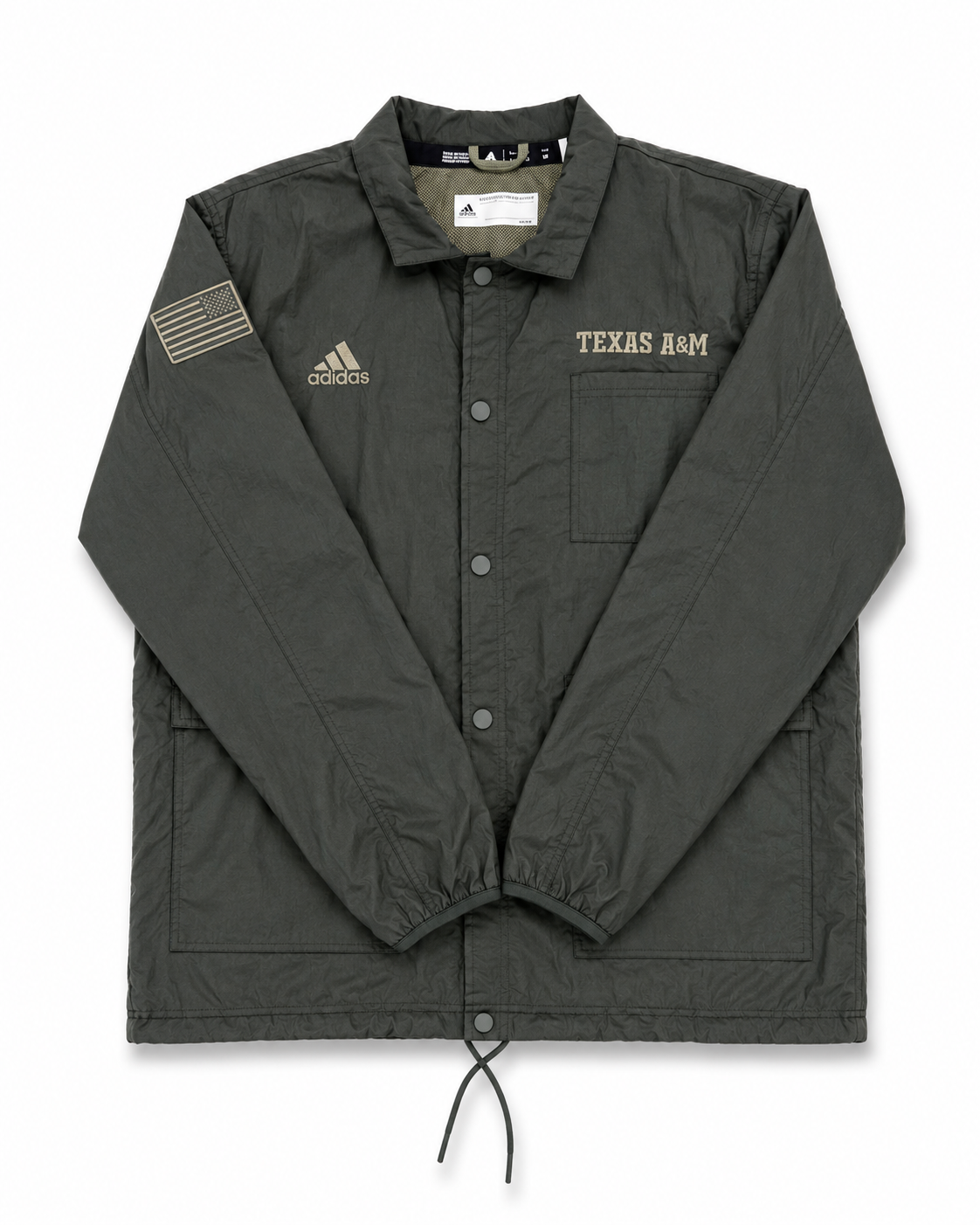 Aggie Football Coaches Exclusive Green Adidas Military Appreciation Day Button Up (New Arrival)