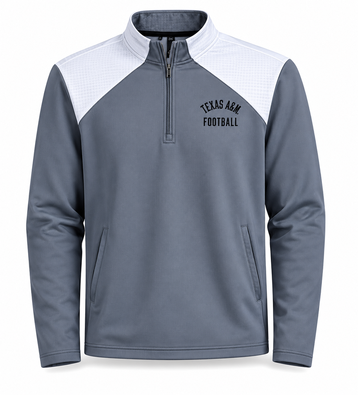 Aggie Football Coaches Exclusive Adidas Grey and White Quarter Zip (New Arrival)