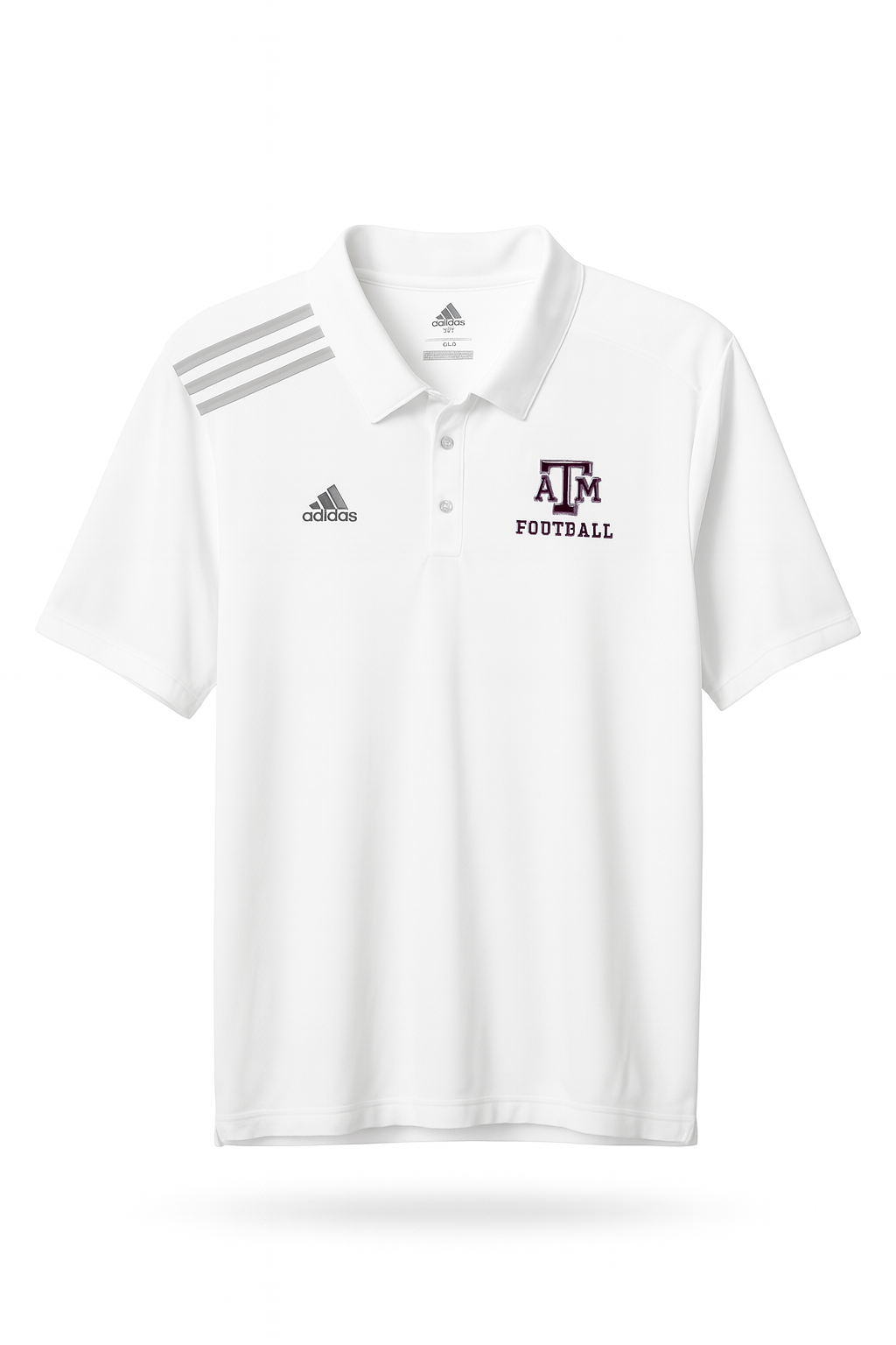 Aggie Football Coaches Issued White Adidas Polo (New Arrival)