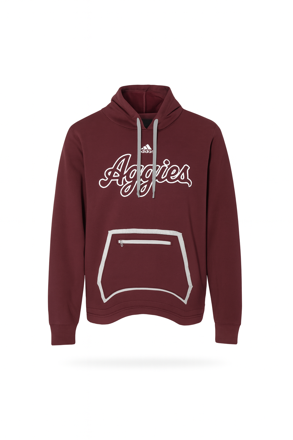 Aggie Football Issued Maroon Adidas Aggie Script Hoodie (New Arrival)