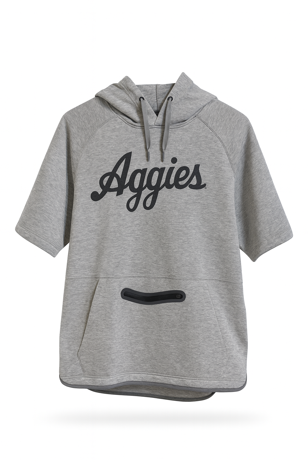Aggie Baseball Exclusive Grey Aggie Script EVOSHIELD Short Sleeve Hoodie (New Arrival)