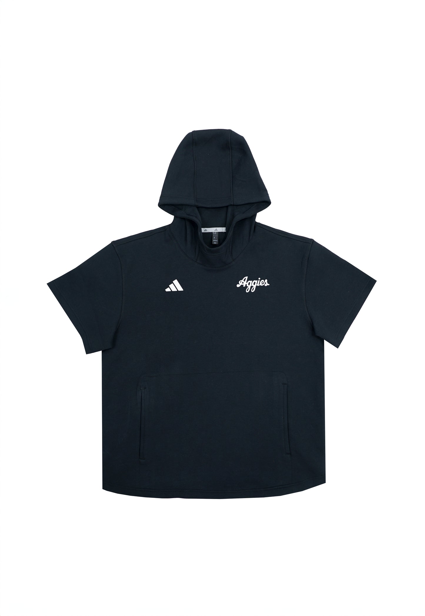 Aggie Football Exclusive Black Adidas Aggie Script Short Sleeve Sweatshirt (New Arrivals)