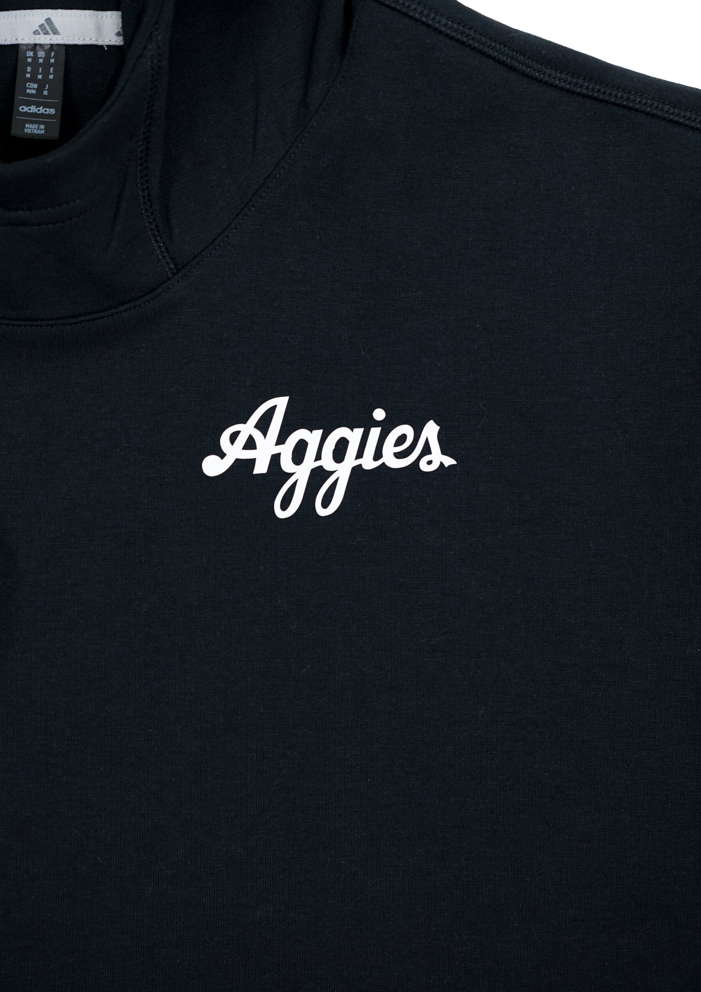 Aggie Football Exclusive Black Adidas Aggie Script Short Sleeve Sweatshirt (New Arrivals)
