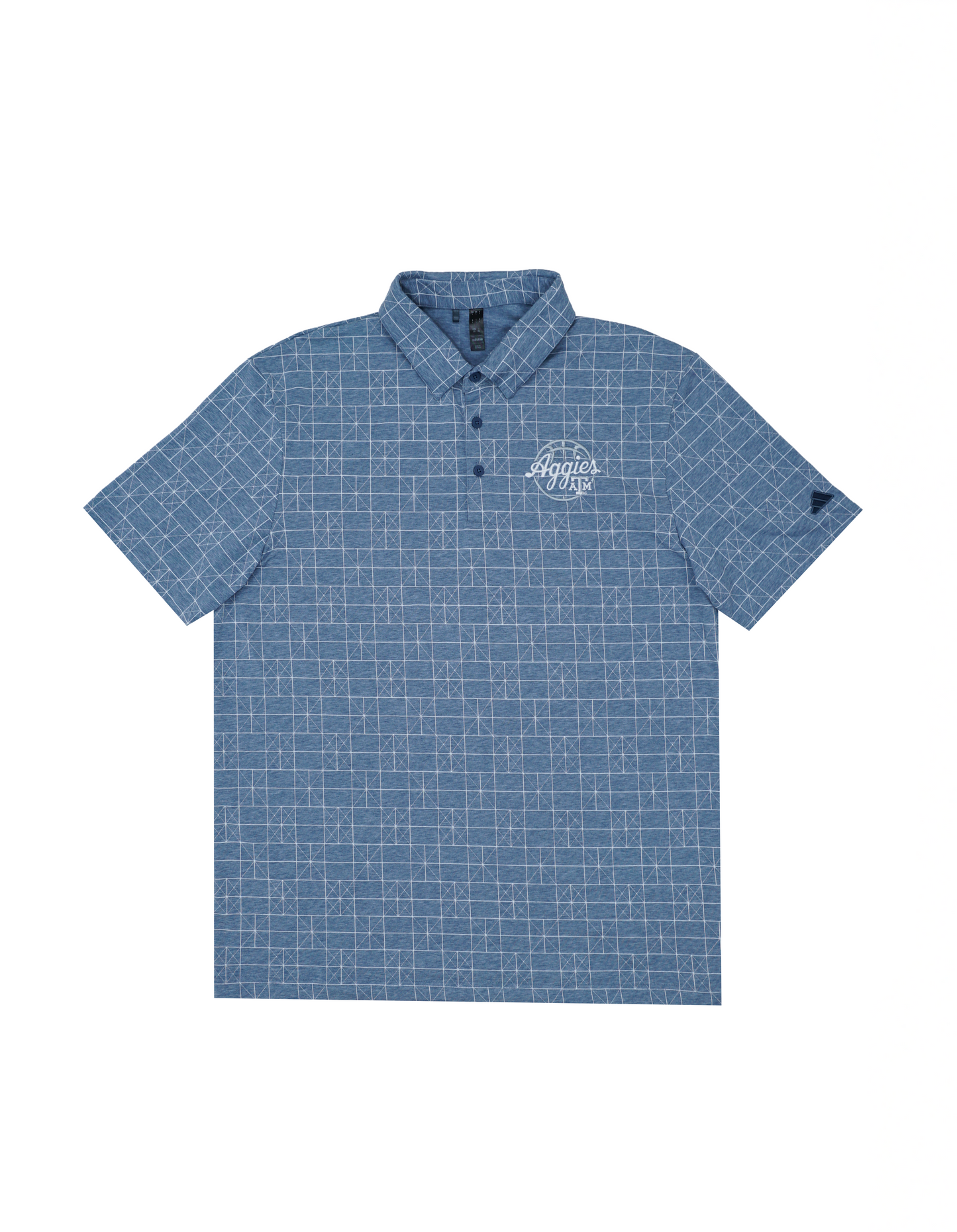 Aggie Basketball Exclusive Aggie Script Blue Adidas Polo