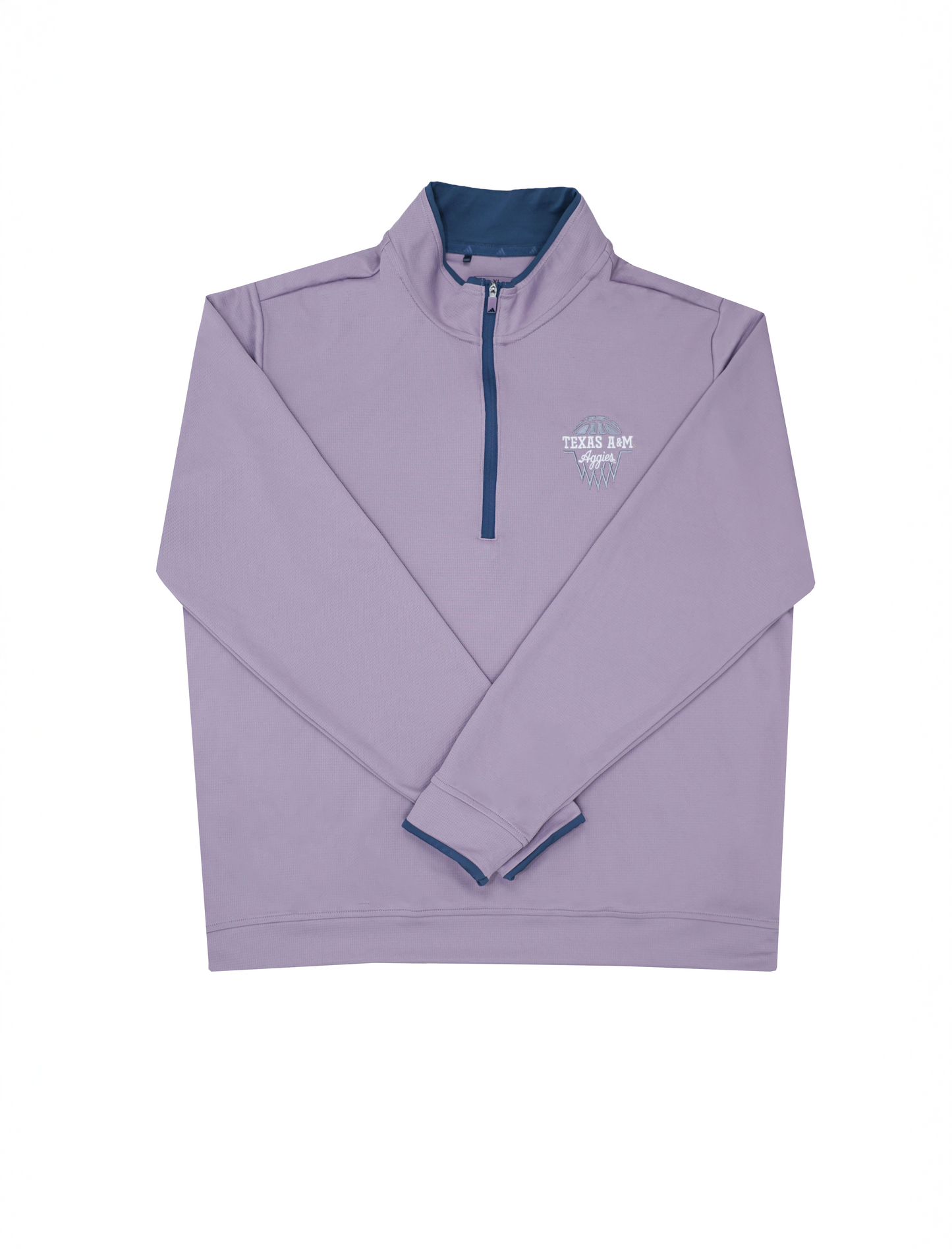 Aggie Basketball Exclusive Aggie Script Light Purple Adidas Quarter Zip