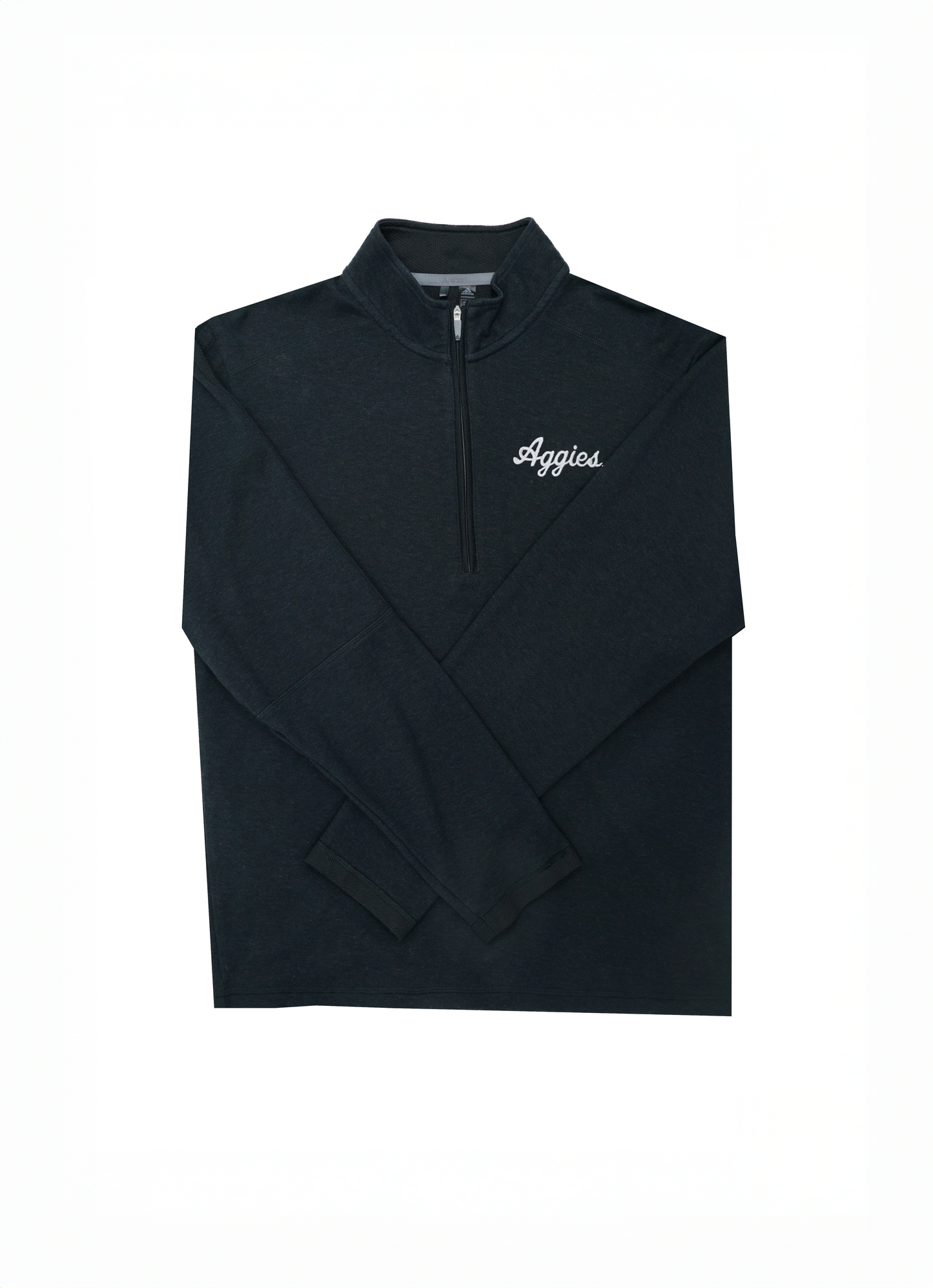 Aggie Football Issued Black Adidas Quarter Zip Aggie Script (New Arrival)