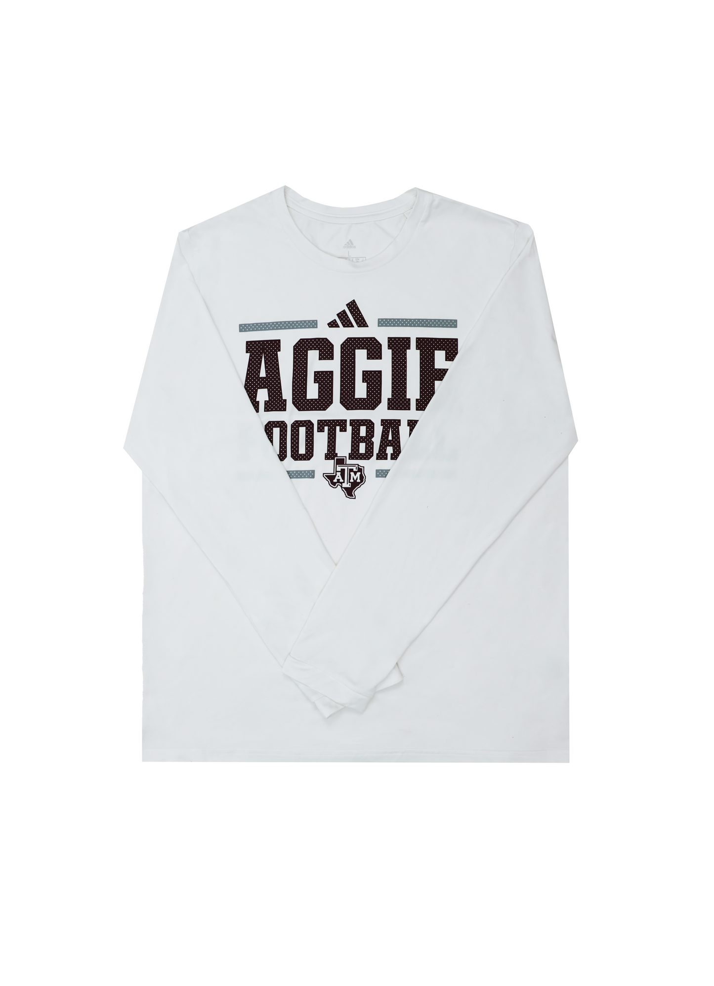 Aggie Football Issued Adidas White Long Sleeve (New Arrival)