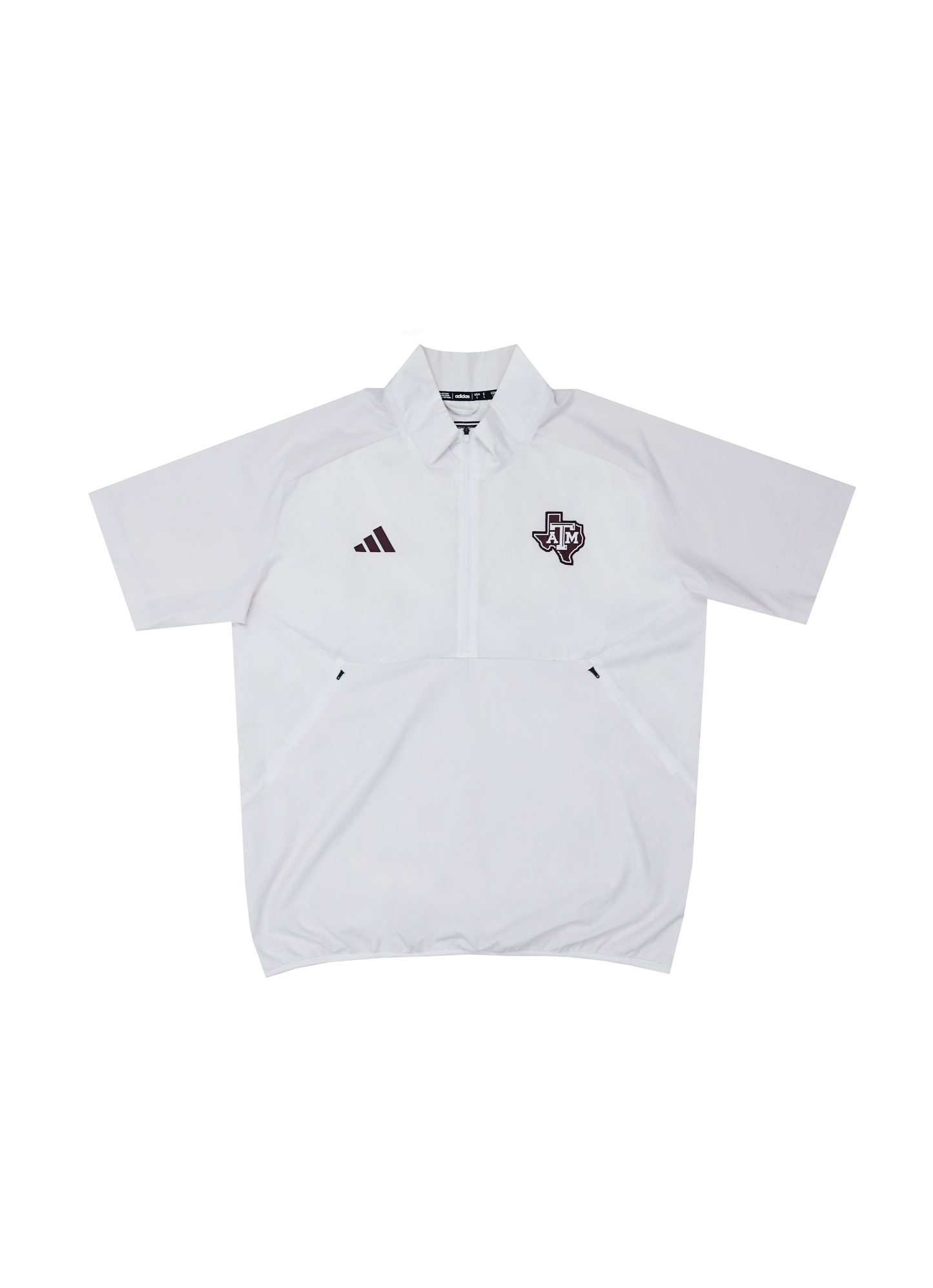 Aggie Football Coaches Issued Short Sleeve Adidas White Windbreaker (New Arrival)