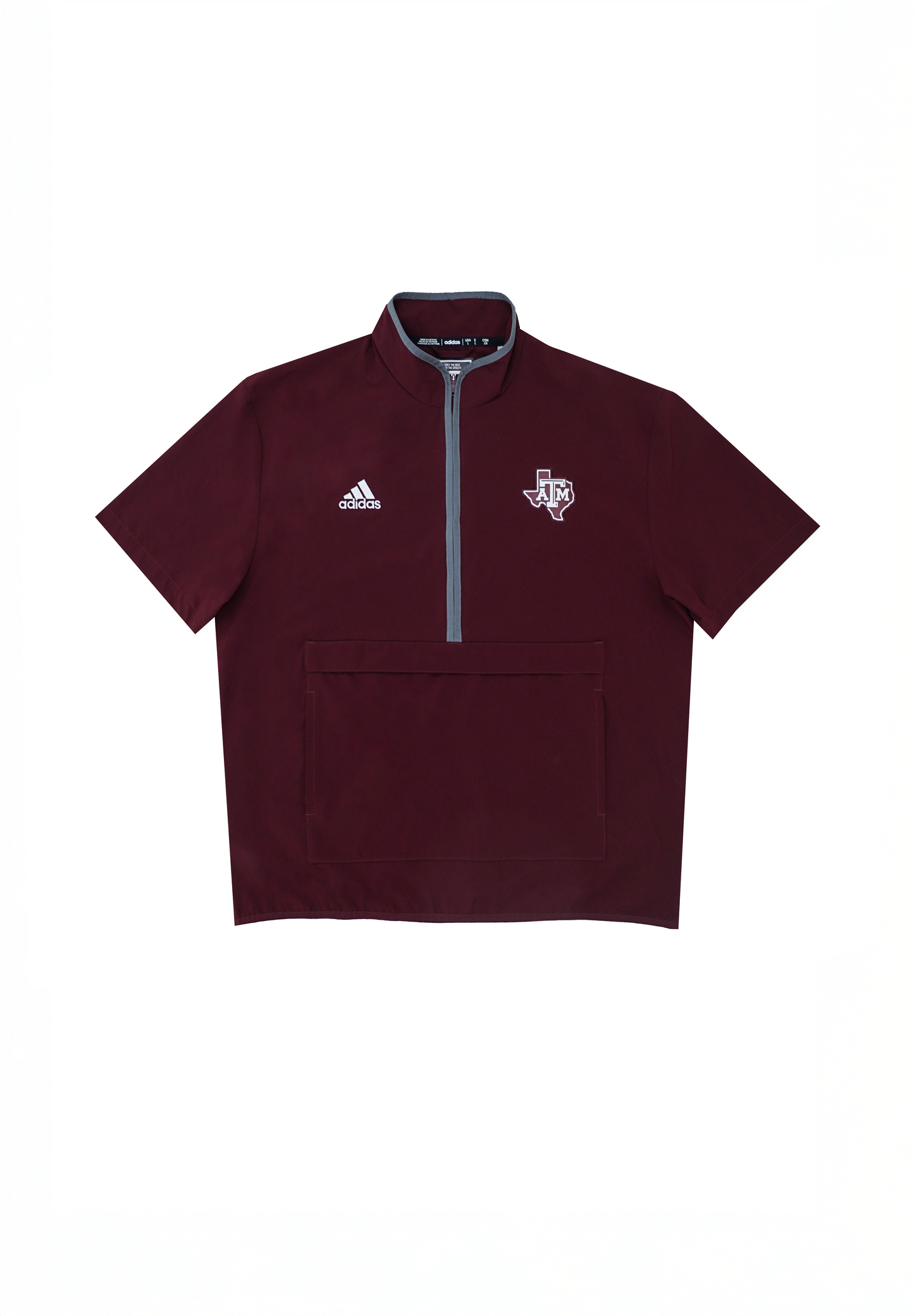 Aggie Football Coaches Issued Adidas Maroon Short Sleeve Windbreaker (New Arrival)
