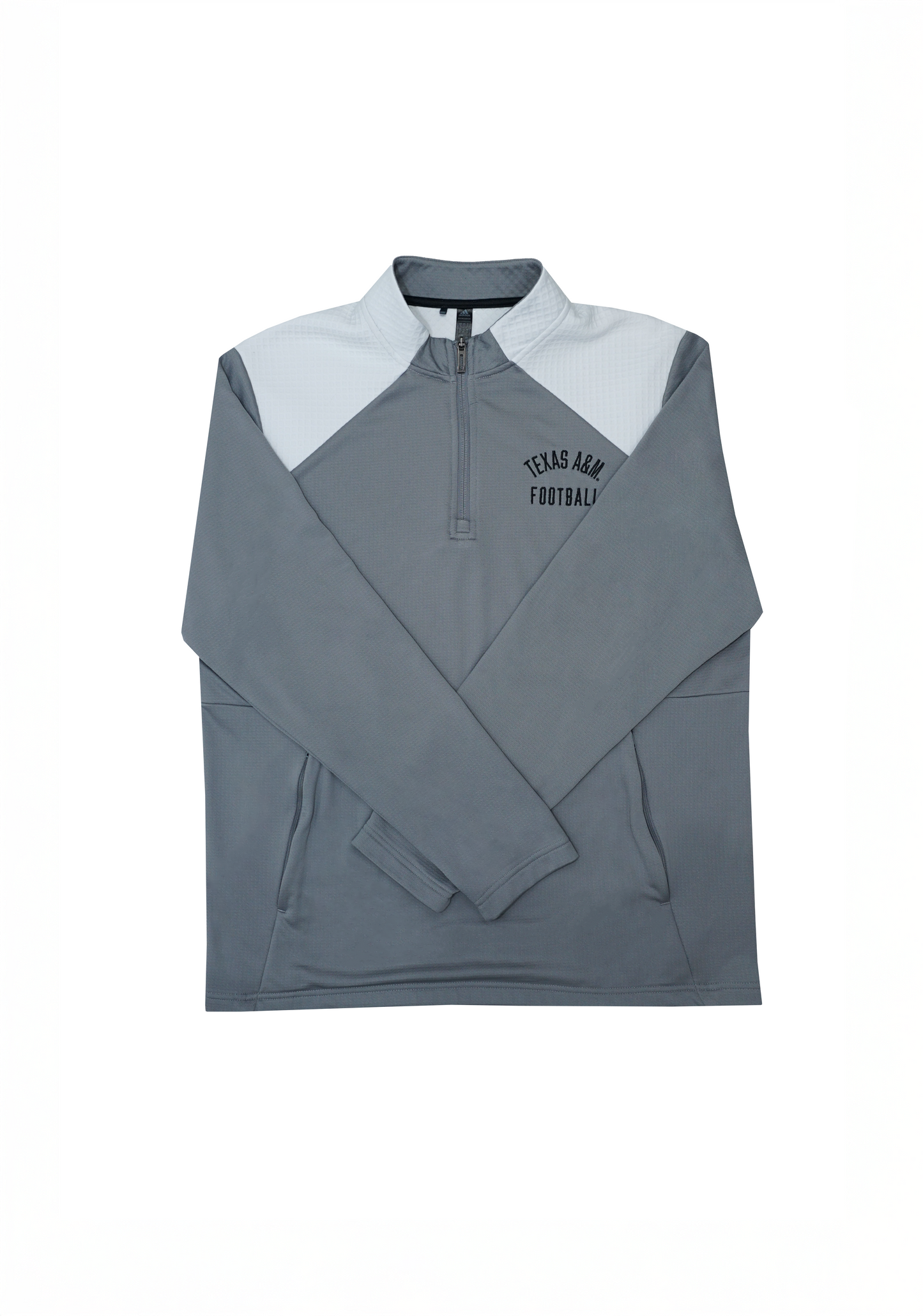 Aggie Football Coaches Exclusive Adidas Grey and White Quarter Zip (New Arrival)