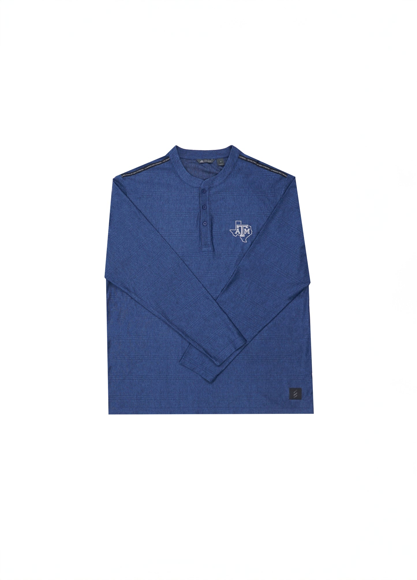 Aggie Football Issued Navy Adidas Henley Shirt