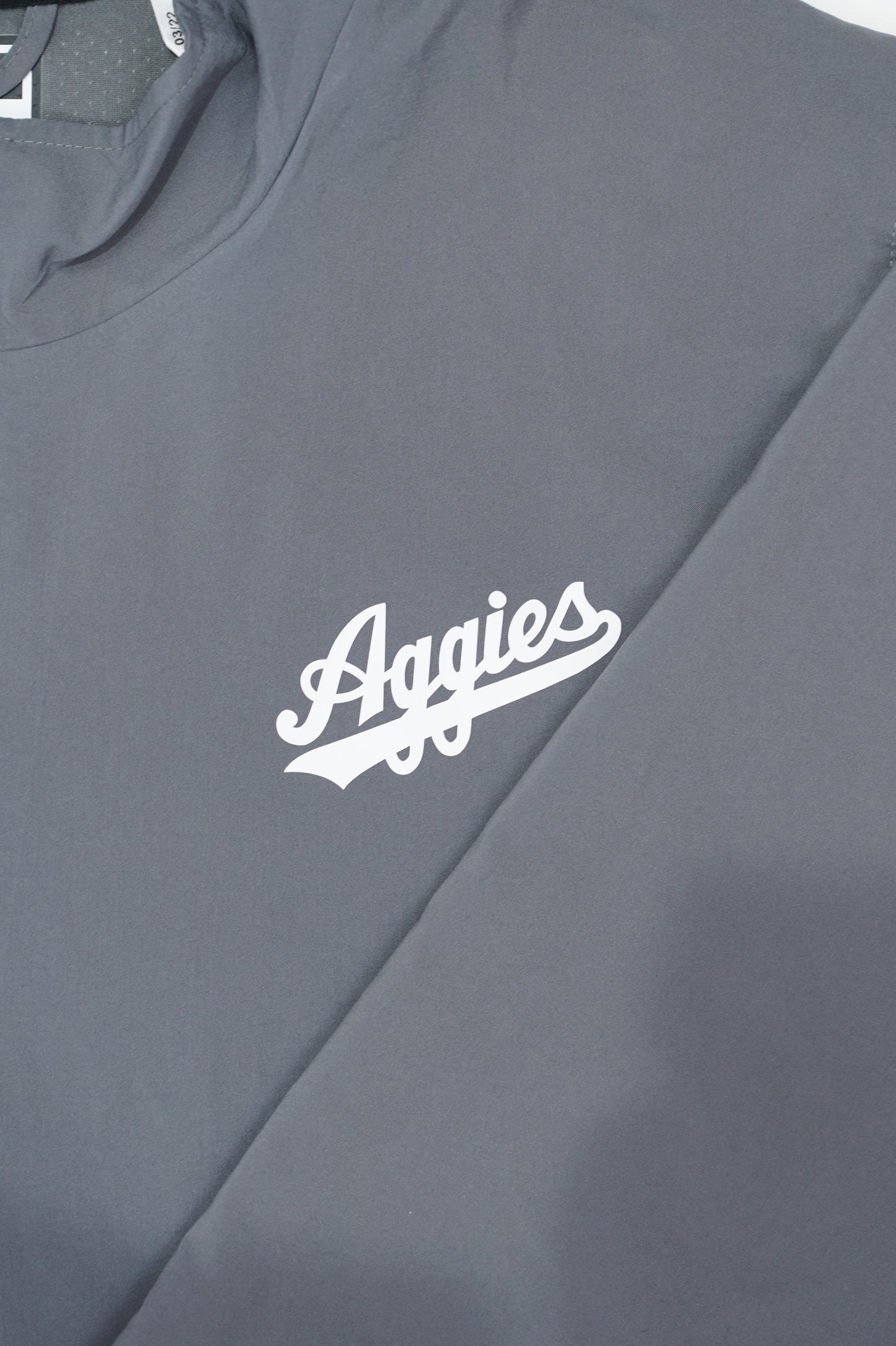 Aggie Football Exclusive Grey Adidas Windbreaker Aggie Script (New Arrival)
