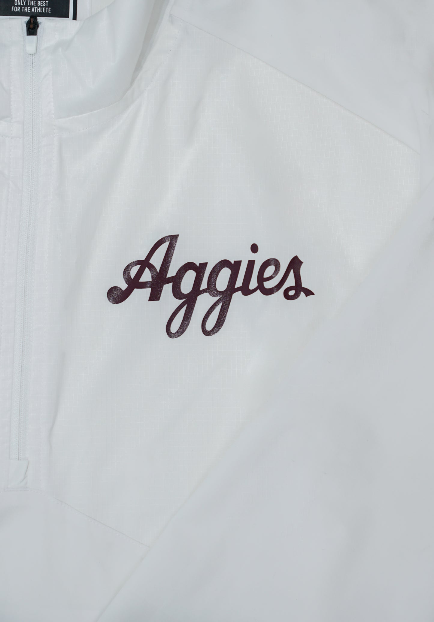 Aggie Football Exclusive White Adidas Windbreaker Aggie Script (New Arrival)