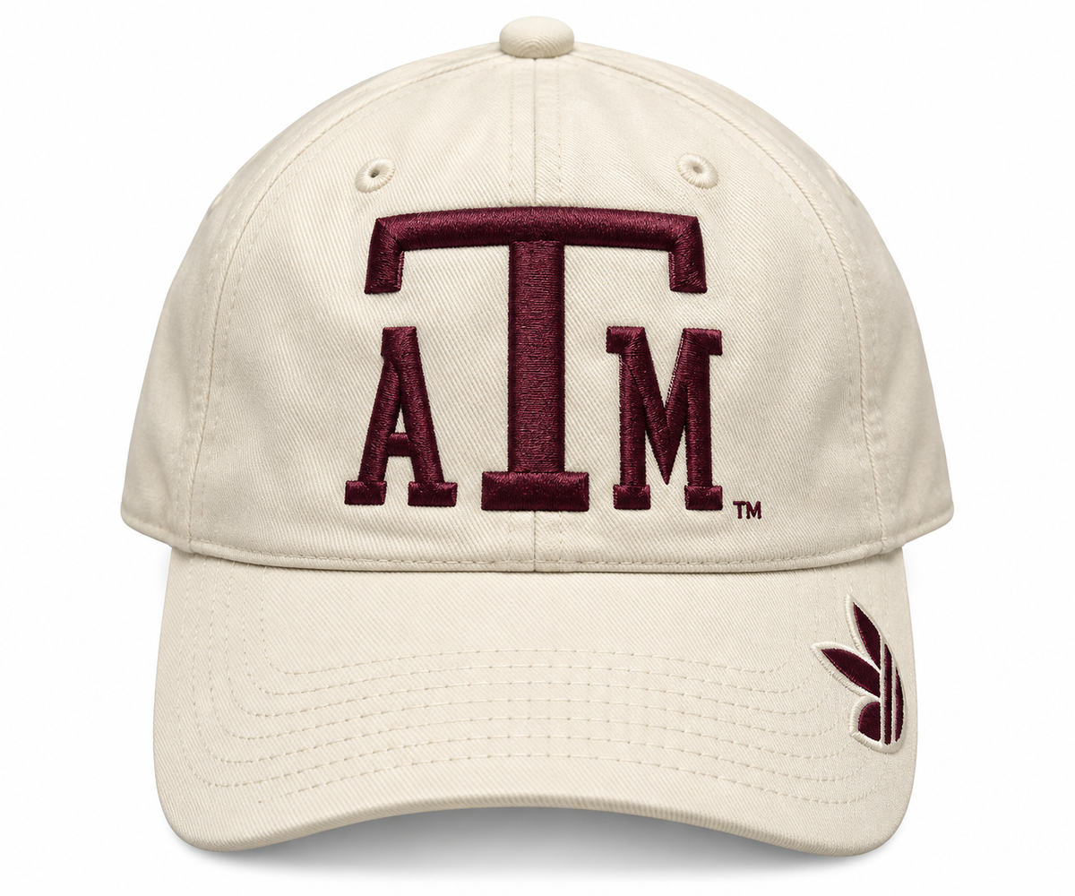 Aggie Football Exclusive Adidas Light Creme Retro Hat (New Arrival)