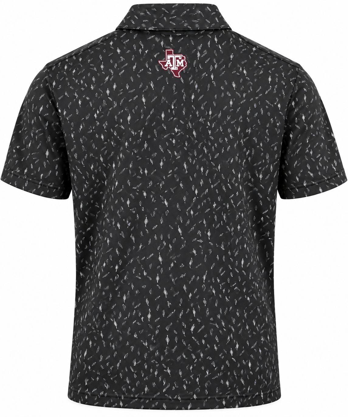 Aggie Football Coaches Exclusive Black Patterned Adidas Ol'Sarge Polo (SEC Patch) (New Arrival)