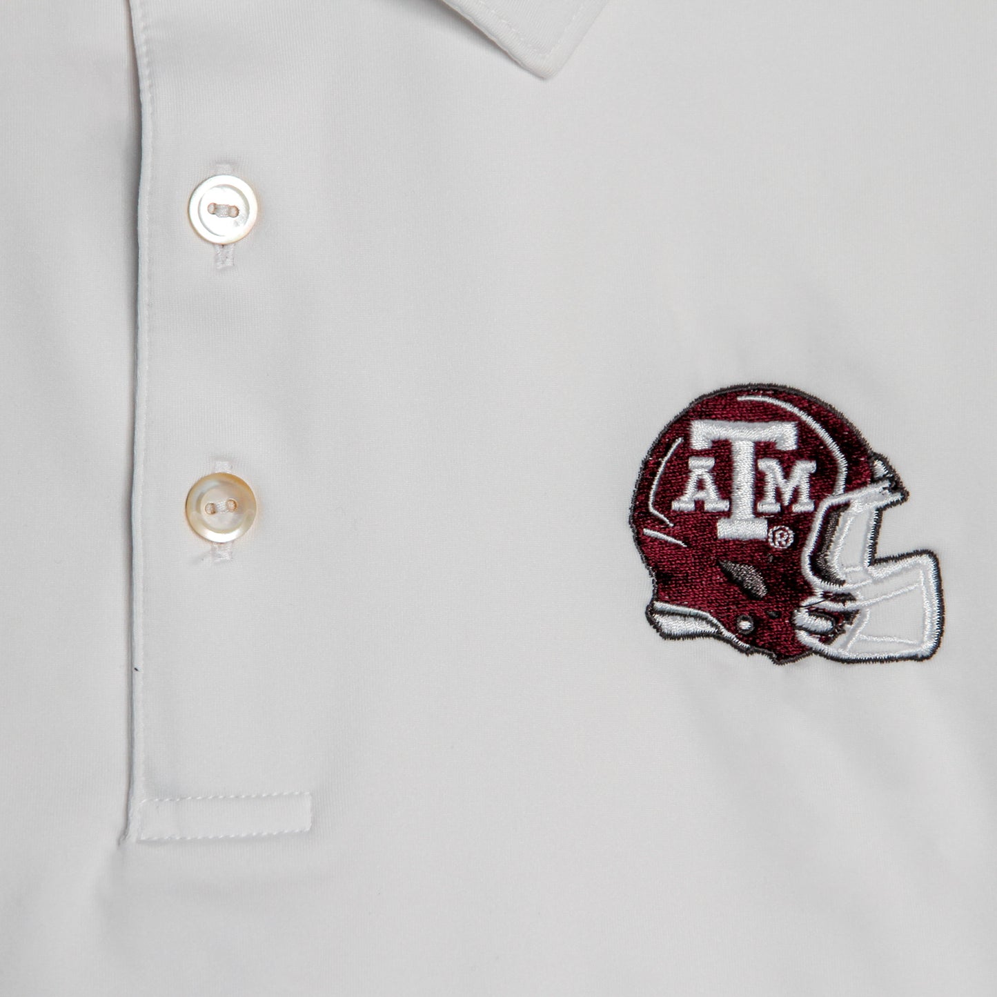 Aggie Football Coaches Exclusive Peter Millar White Polo