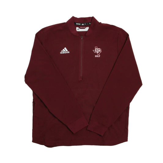 Aggie Golf Exclusive Maroon Adidas Long Sleeve Quarter Zip (SEC Patch on back)