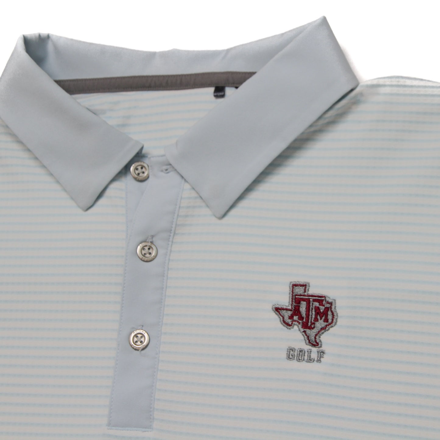 Aggie Golf Exclusive Light Blue/White Adidas Polo