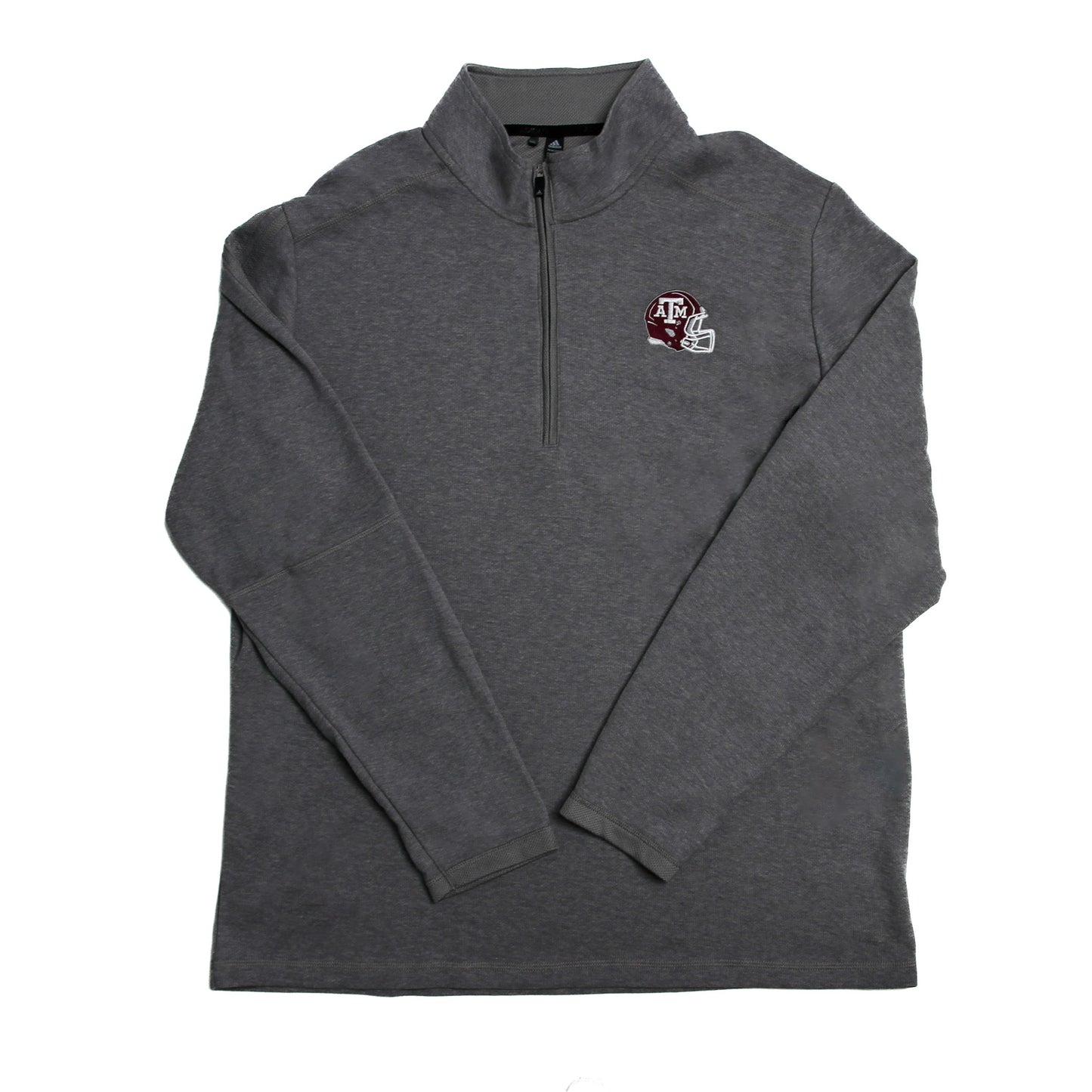 Aggie Football Coaches Exclusive Grey Adidas Long Sleeve Quarter Zip