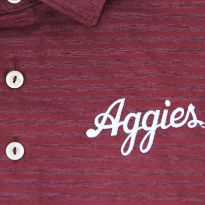 Aggie Golf Exclusive Peter Millar Maroon Aggie Script Polo (SEC Patch)