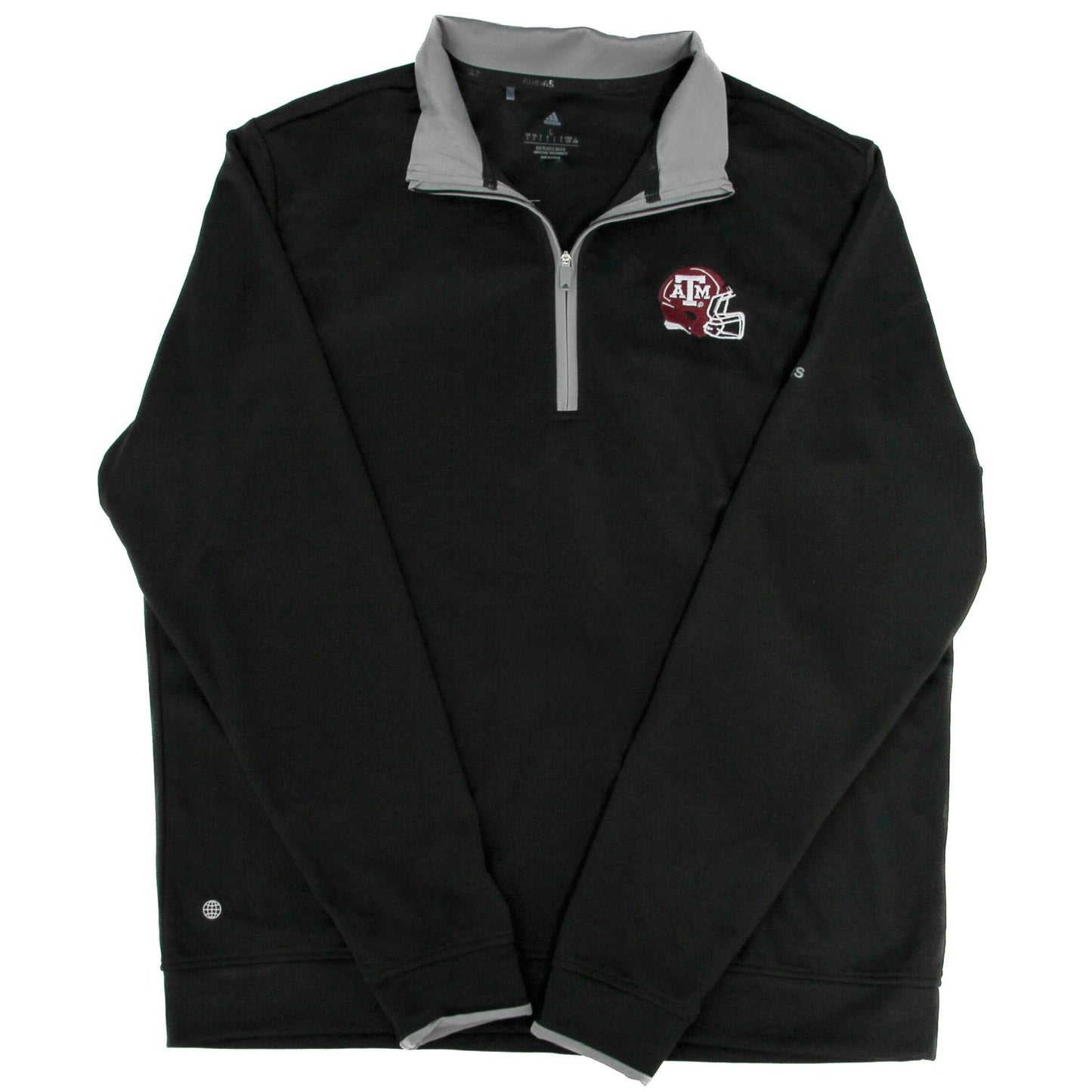 Aggie Football Coaches Exclusive Black/Grey Adidas Long Sleeve Quarter Zip