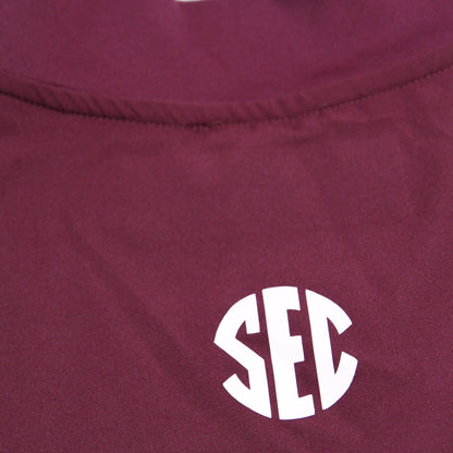 Aggie Golf Exclusive Maroon Adidas Long Sleeve Quarter Zip (SEC Patch on back)