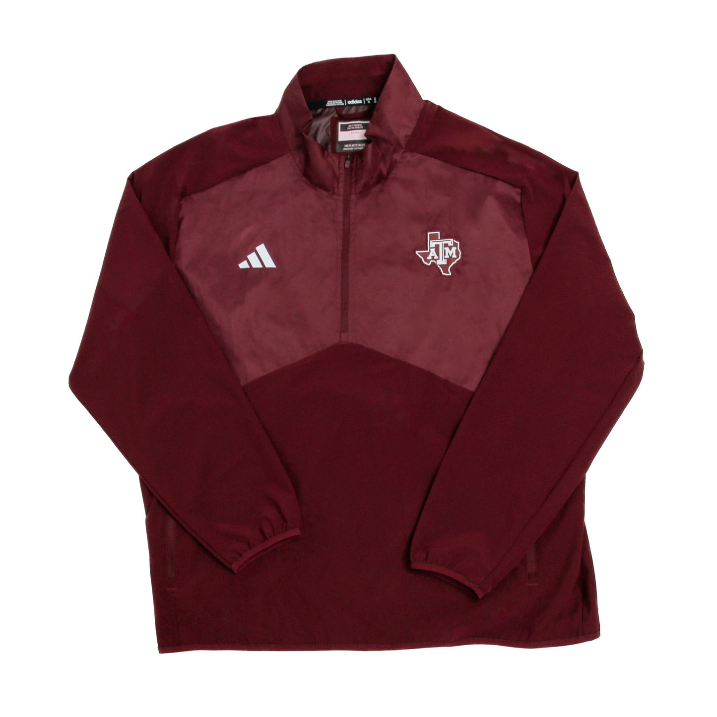 Aggie Football Issued Coaches Adidas Maroon Long Sleeve Windbreaker