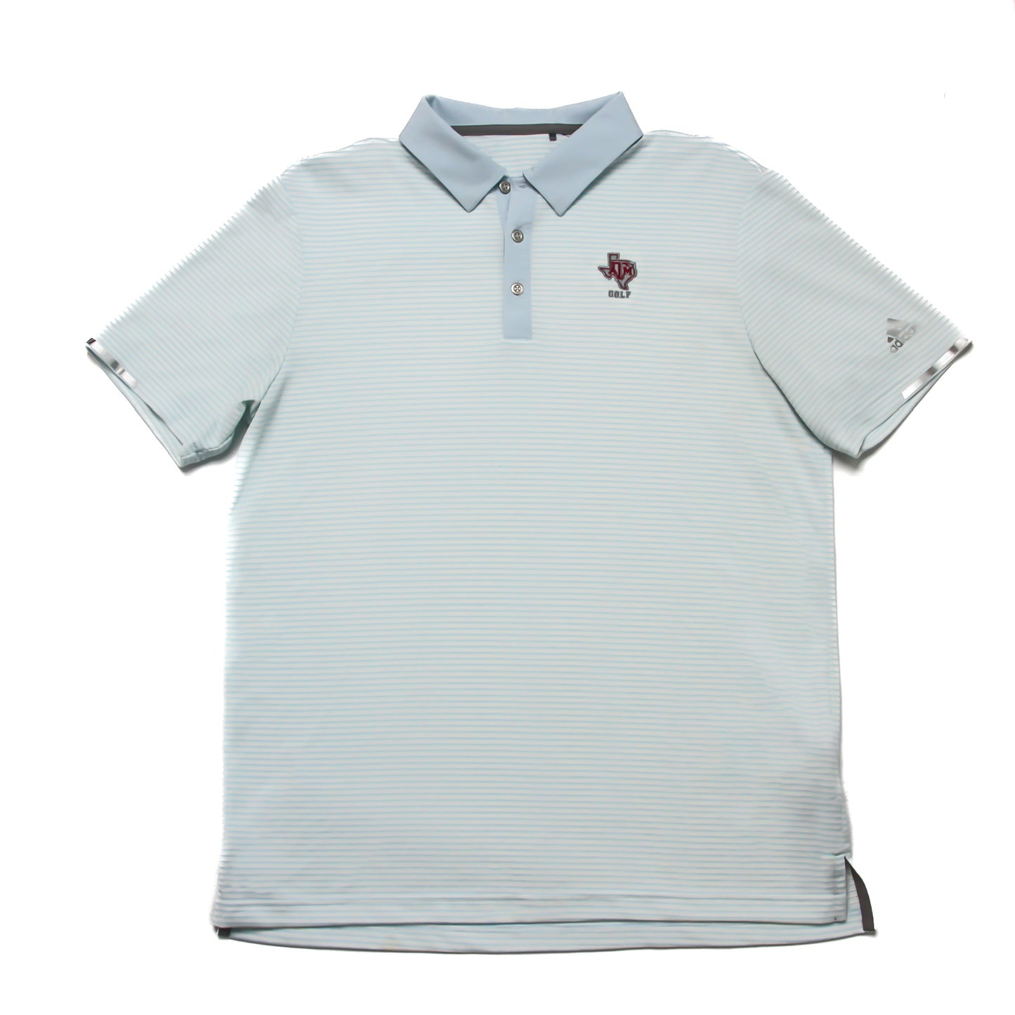 Aggie Golf Exclusive Light Blue/White Adidas Polo