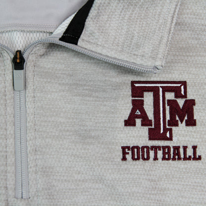 Aggie Football Coaches Exclusive Grey Adidas Long Sleeve Quarter Zip