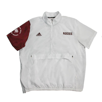 Aggie Football Coaches Issued White/Maroon Adidas Windbreaker