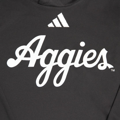 Aggie Football Coaches Exclusive Black Adidas Aggie Script Texas Bowl Pullover