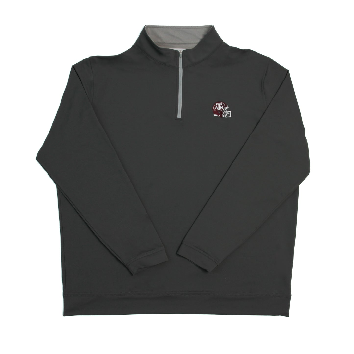 Aggie Football Coaches Exclusive Peter Millar Dark Grey Long Sleeve Quarter Zip