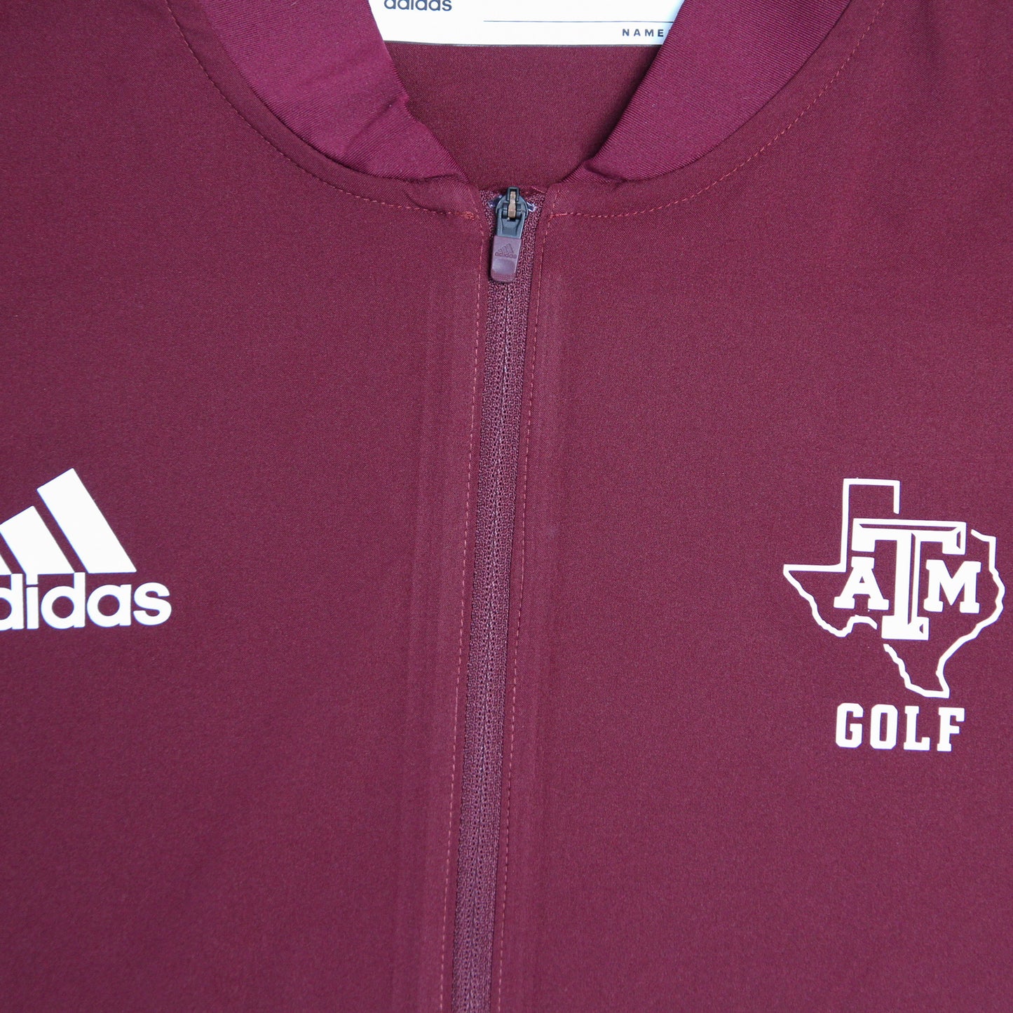 Aggie Golf Exclusive Maroon Adidas Long Sleeve Quarter Zip (SEC Patch on back)