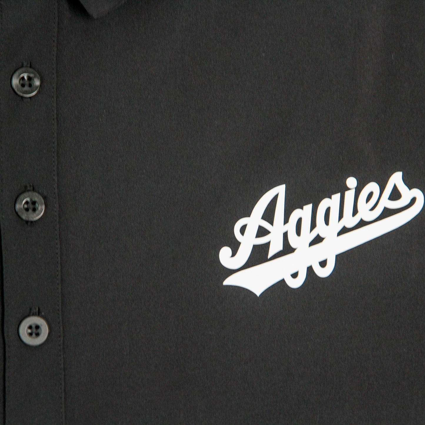 Aggie Football Coaches Exclusive Black Adidas Aggie Script Polo