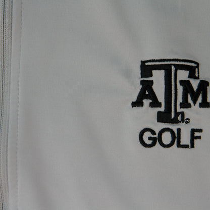 Aggie Golf Exclusive Adidas Grey Long Sleeve Quarter Zip (SEC Patch)