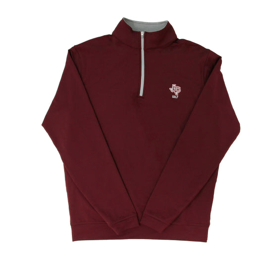 Aggie Golf Exclusive Maroon Peter Millar Quarter Zip (Texas Logo)