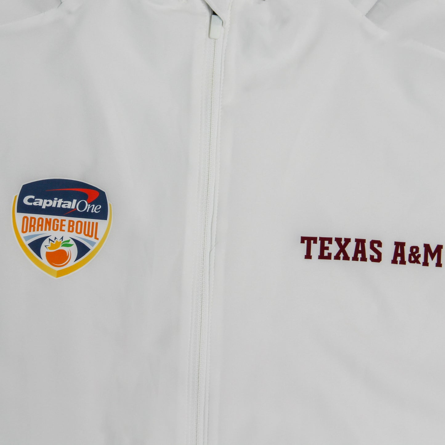 Aggie Football Exclusive 2021 Orange Bowl Adidas White Long Sleeve Windbreaker