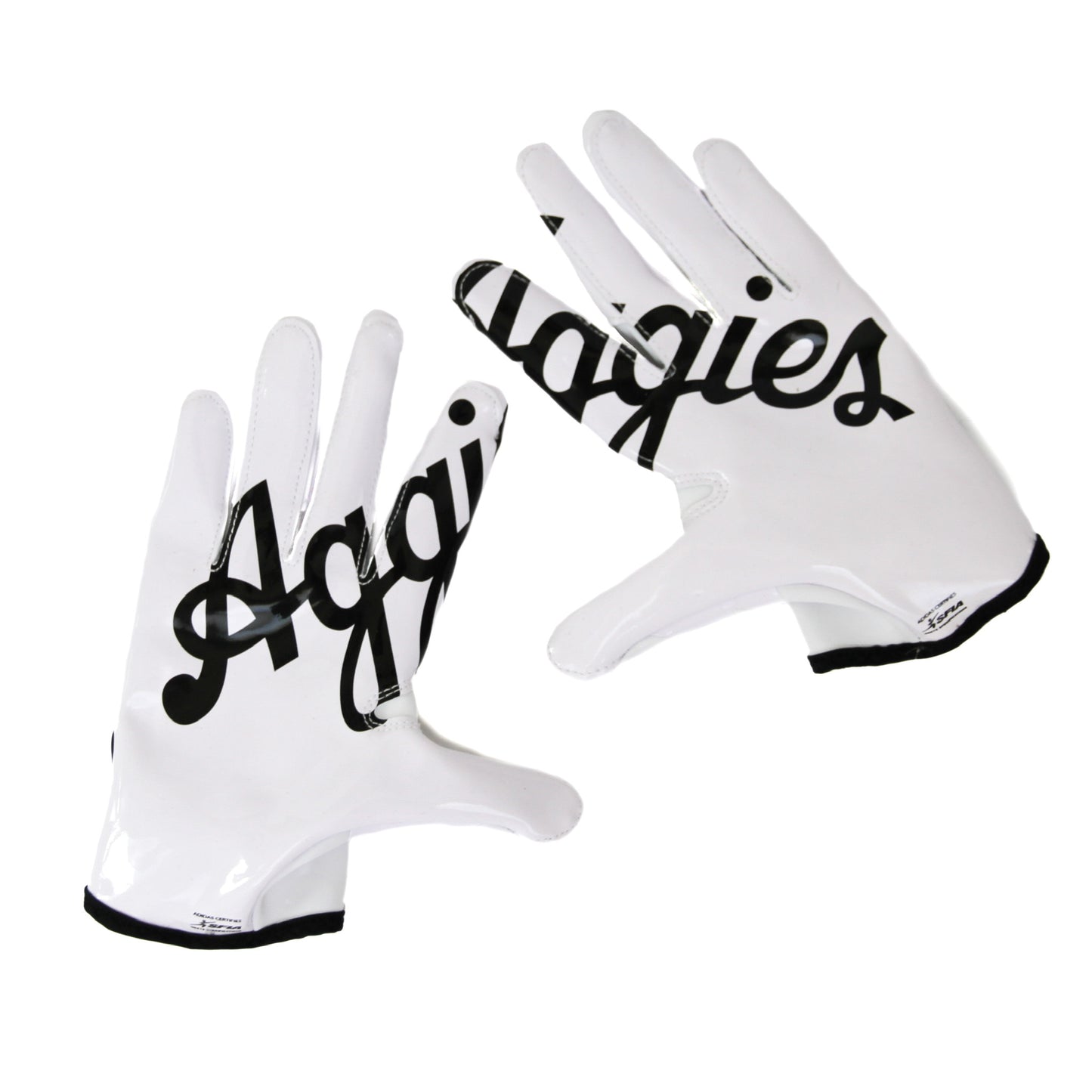 Aggie Football Exclusive Adidas Receiver Game Day Gloves White Aggie Script