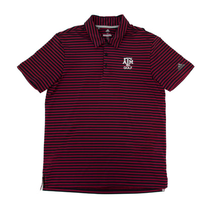 Aggie Golf Exclusive Purple/Navy Stripped Adidas Polo