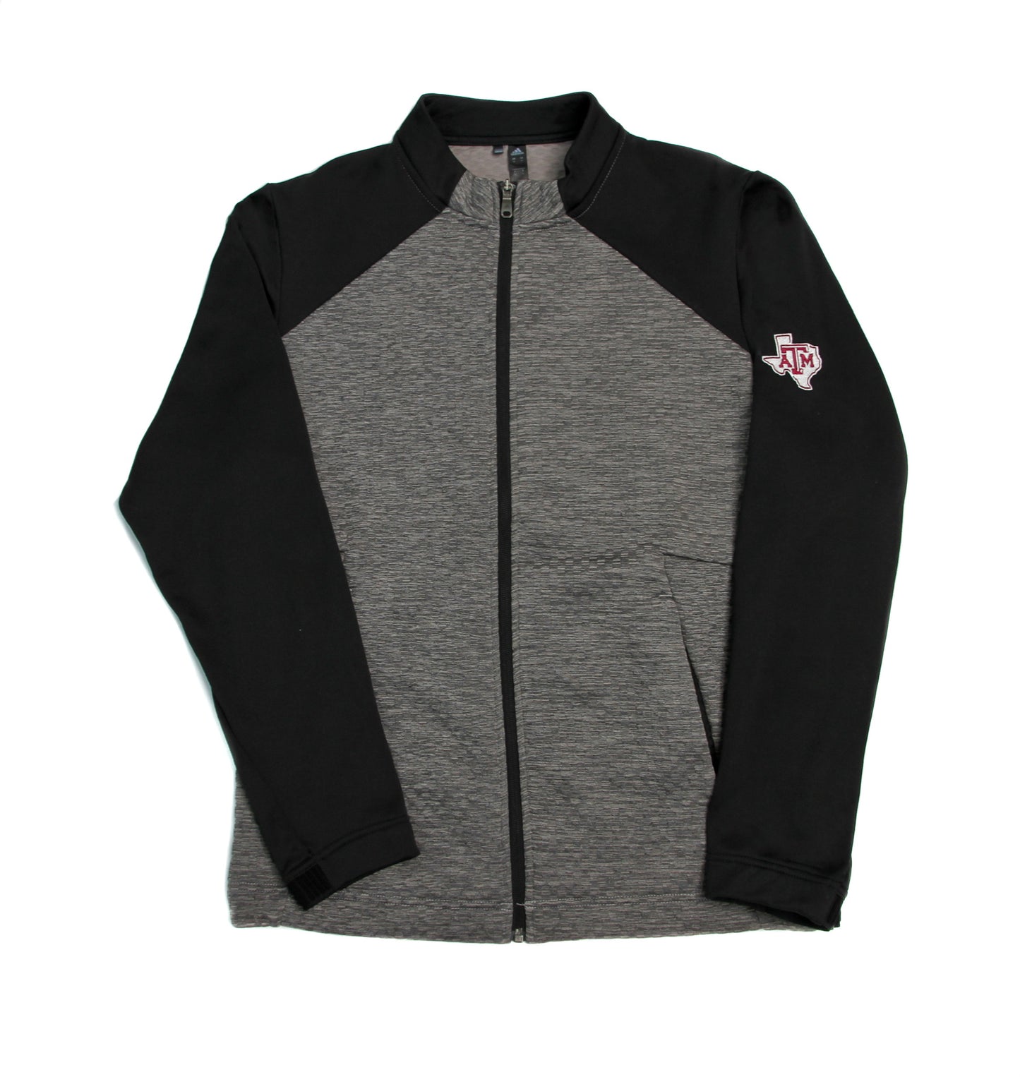 Aggie Golf Exclusive Adidas Grey/Black Long Sleeve Zip Up (SEC Patch)